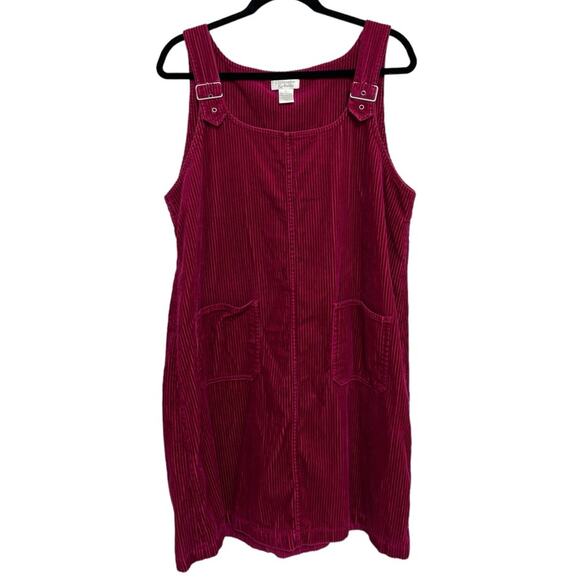 American Vintage Dresses & Skirts - American Vintage Burgundy Corduroy Mini Pinafore Dress